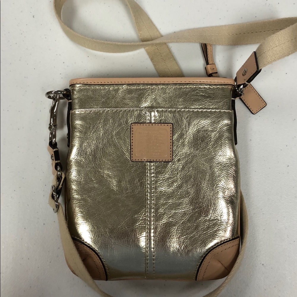 Gold Coach crossbody bag